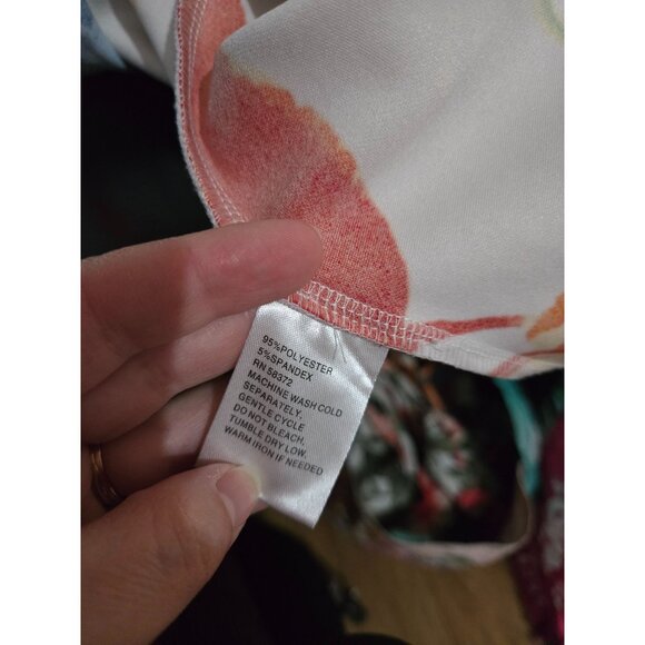 ILE New York Womens Floral Short Sleeve Midi Dress Size 16 Boho Easter Spring - Picture 4 of 9